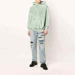 Sudadera con Capucha de Algodón con Efecto Ácido, Oversize, Estilo Pullover, Personalizada, de Alto Gramaje, para Streetwear Urbano y Casual - Product Image 4