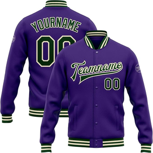 Blouson universitaire sans col pour homme, en mélange de laine teinte unie, élégant, décontracté, tendance, style baseball universitaire - Product Image 4