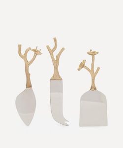 Wood Handle Cheese Knife <b>Set</b> Brass Blade Durable Cheese Tools for Serving - Product Image 2