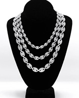 KRISHNAM JEWELS Bijoux de luxe Hip Hop Chaîne cubaine unisexe en argent 925 plaqué rhodium avec moissanite VVS1 de 18 mm et 24 pouces, 28g, Vente en gros