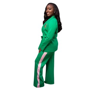 AKA Green Suit <b>Set</b> Women Tailored <b>Blazer</b> Pants Matching <b>Set</b> Elegant Formal Outfit Premium Sorority Style Wear - Product Image 4