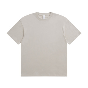 China Bangladesh Factory Price OEM Customized Logo Embroidery 260G Heavyweight Combed Cotton Loose Fit Solid <b>White</b> Men T Shirt - Product Image 2