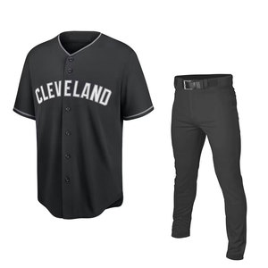 Kit uniforme de baseball personnalisé à blocs de couleur unie pour homme, manches courtes, en polyester imprimé par sublimation, anti-humidité - Product Image 1