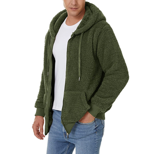 Sweat-shirt à capuche en polaire gris pour homme, coupe classique, vêtements décontractés d'hiver, 100% polyester, impression numérique - Product Image 2