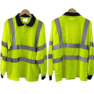 เสื้อโปโลสะท้อนแสงสีเหลืองแบบสั้นแขนสั้นสำหรับงานก่อสร้างและงานนิรภัย พร้อมโลโก้สั่งทำแบบขายส่ง - Product Image 3