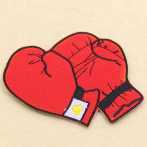 Parche Bordado de Guantes de Boxeo Rojos, Estilo Anime y Dibujos Animados, Lindo Aplique de Tela para Prendas - Product Image 3