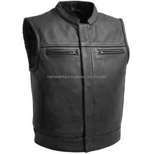 2025 Chaleco de cuero personalizable para hombre estilo moderno Americano transpirable a prueba de viento Reversible con decoración de botones para invierno - Product Image 4
