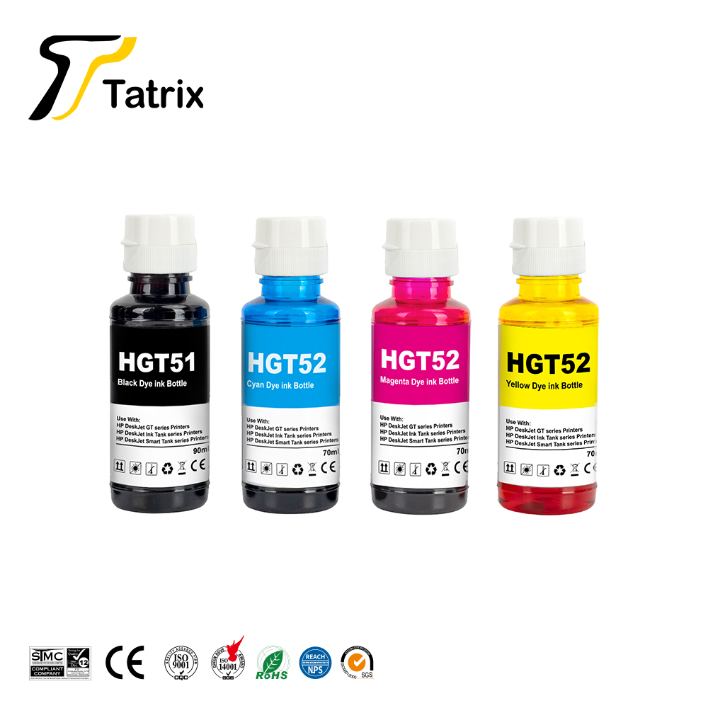 Tatrix GT51 GT52 комплекты для заправки чернил для hp GT 5810/5820/5822 резервуар для 115/118/310