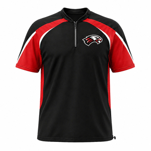 เสื้อโค้ชแบบสั่งทำพิเศษ คอวี ซิปหน้า 1/4  ผ้าโพลีเอสเตอร์เนื้อนุ่ม ระบายอากาศ ป้องกันรังสียูวี เหมาะสำหรับกีฬาฤดูร้อน 7on7 - Product Image 1