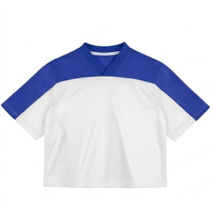Camiseta de Fútbol de Manga Corta con Cuello Redondo y Bloques de Color, Unisex, Corte Regular, Tejido Transpirable de Poliéster, Ropa Deportiva - Product Image 1