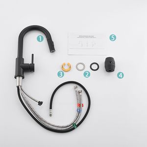 Rubinetto da Cucina Nero con Doccetta Estraibile e Funzione Mini Bar Prep, Doppio Uso per Bagno e Lavello - Product Image 2