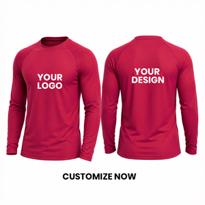 Camiseta de Manga Larga para Hombre, 100% Poliéster, con Logotipo Personalizado, Tejido de Alta Calidad, Corte Ajustado, Superventas - Product Image 2