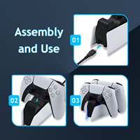 Chargeur double contrôleur de sécurité Tri-Protection MCBAZEL pour PS5 DualSense/DualSense Edge - Blanc