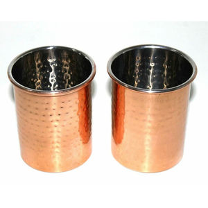 Juego de Dos Vasos de Cobre Puro con Diseño Floral Vintage, Aptos para Lavavajillas, Decoración para Cocina y Bar, Utensilios para Bebidas - Product Image 2