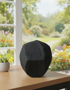Vase à fleurs en métal noir mat texturé effet pierre, élégant, fait main, décoration moderne pour la maison, pièce maîtresse, unité unique uniquement - Product Image 5