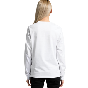 T-shirt uni à manches longues et col rond pour femme, coupe décontractée et classique, haut en coton basique, vêtements personnalisés OEM, fabricant en gros - Product Image 2