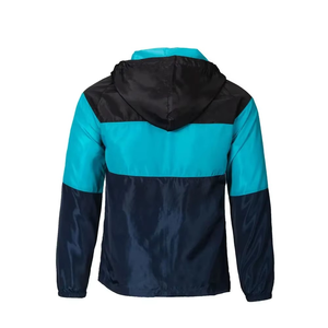 Winter Colorblock Chevron Hooded Windbreaker Jacket Full Zip Lightweight Athletic Outerwear Water Resistant Training <b>Coat</b> <b>Zipper</b> - Product Image 5