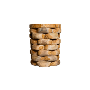 ARTERRA Tabouret rustique de luxe en teck, artisanat solide, beauté organique, ottoman fait main pour appartement, villa, entrepôt - Product Image 1