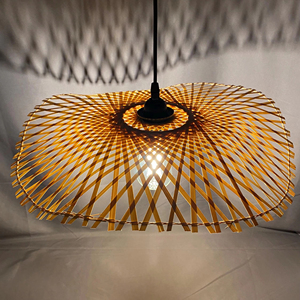 Handmade Bamboo Spiderweb Pendant <b>Light</b> Boho Woven Hanging Lamp Home Decor Natural Rattan Supplier Manufacturer - Product Image 1