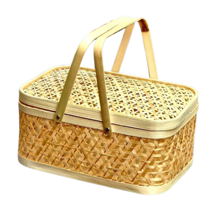 Panier-cadeau en bambou personnalisable, panier à fruits, solution d'emballage cadeau naturelle et durable, décoration intérieure, artisanat vietnamien - Product Image 1