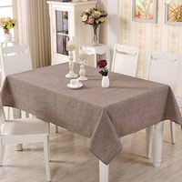 Nappe carrée unie pour table à manger |   Nappe lavable aspect lin pour cuisine, salle à manger, fête, mariage, décoration intérieure