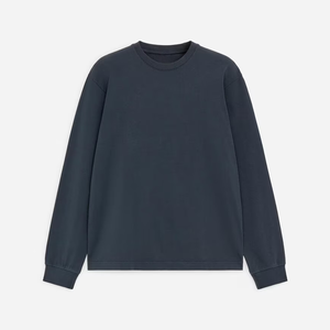 Sudadera Básica de Cuello Redondo para Hombre, Manga Larga, Color Sólido, Estilo Casual, Holgada, de Algodón y Felpa, Moda Urbana - Product Image 5