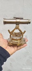 <b>Antique</b> Nautical Brass Alidade Telescope with <b>Compass</b> Base 4 Inch Decorative Instrument - Product Image 5