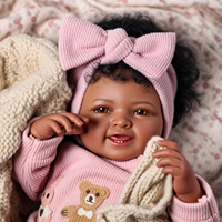 Poupée Reborn Noire Babeside Mia 17 Pouces, Bébé Fille Afro-Américaine Réaliste, Corps en Vinyle et Tissu, Vente en Gros, Fournisseur OEM ODM
