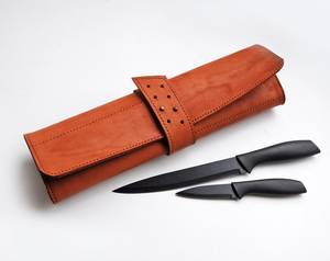 Sac de transport professionnel pour couteaux en cuir de vachette de qualité supérieure, résistant aux odeurs, robuste et durable, pour la cuisine, idéal pour les voyages LSKR-0092 - Product Image 2