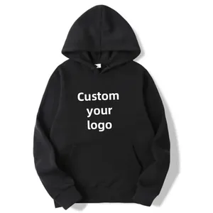 Sweat-shirt à capuche blanc pour homme, en coton tricoté, décontracté, avec logo imprimé sur le devant, coupe classique, respirant, élégant, pour l'hiver - Product Image 2