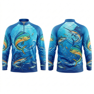 Maillot de pêche unisexe personnalisé, entièrement imprimé par sublimation, manches longues, protection UV, séchage rapide, respirant, sports de plein air - Product Image 6