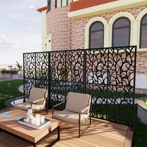 Divisorio Decorativo in Metallo Autoportante 1,15m x 1,83m per Interni/Esterni, per Patio, Balcone e Ambienti Interni - Product Image 4