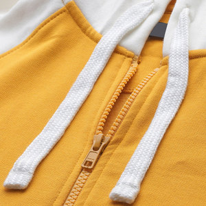 Sudadera con Capucha Unisex Amarilla y Blanca, Manga Raglán, Tejido Casual, Color Sólido, Otoño, Corte Regular, Transpirable - Product Image 6