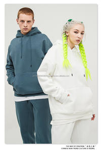 เสื้อฮู้ดแบรนด์แฟชั่น ยูนิเซ็กซ์ สำหรับฤดูใบไม้ร่วงและฤดูหนาว น้ำหนัก 330 กรัม ทรงโอเวอร์ไซส์ สไตล์ปากีสถาน สีพื้น ผ้าฟลีซ - Product Image 3