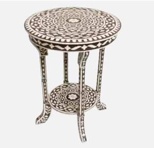 Luxury Wooden Modern Bone Inlay Optical Design Coffee <b>Table</b> Customizable Color - Product Image 3