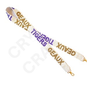 Geaux Tigers, forma y diseño personalizados, correas para bolso con cuentas de semillas, accesorios de moda, correa para monedero con cuentas - Product Image 1