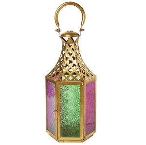 Mini Linterna Marroquí Vintage de Vidrio de Colores, Linternas Modernas Hechas a Mano, Decoración de Jardín, Linternas Colgantes Decorativas - Product Image 3