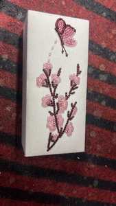 B.H CRAFTS Caja de Joyería Rectangular de Terciopelo Bordada con Cuentas Navideñas, Diseño Floral, Elegante Decoración Navideña para el Hogar, Almacenamiento - Product Image 3