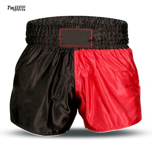 2025 nuevo diseño MMA pantalones cortos de gimnasio cintura alta cierre de cordón ligero de dos vías estiramiento entrepierna Panel elástico patrón sólido - Product Image 1