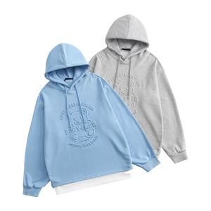 ใหม่ที่กําหนดเองนูน 280gsm คุณภาพสูงธรรมดาสีขาวเทอร์รี่ฝรั่งเศสเสื้อกันหนาวหมวกขนาดใหญ่เปล่าโลโก้ที่กําหนดเองผู้ชายเสื้อฮู้ด - Product Image 2