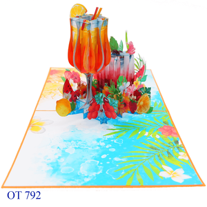 Tarjeta de Papel 3D Pop-up Personalizada de Última Tendencia con Impresión Offset, Tema Animal, Feliz Vacaciones de Verano - Product Image 1