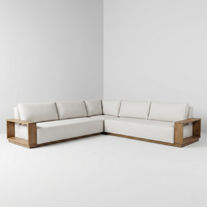 Garden Sofas Teak Wood Patio Sofa Modular Sectional Outdoor Couch Set Weatherproof Exterior Wood <b>Settee</b> Deep Seating <b>Cushions</b> - Product Image 2