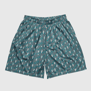 Shorts imprimés à séchage rapide pour hommes, taille élastique, coupe décontractée, tissu polyester, motif blanc et bleu - Product Image 2