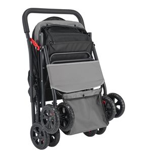Passeggino Pieghevole per Animali Domestici, Capacità 20 kg, 4 Ruote, Maniglia Reversibile, Finestre in Rete per Gatti e Cani, Stile Sportivo, Compatibile con Auto - Product Image 1