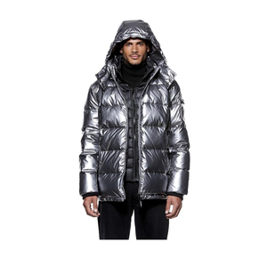Veste matelassée en toile à capuche pour homme, personnalisée, pour l'hiver, isolée, chaude, pour l'extérieur - Product Image 1