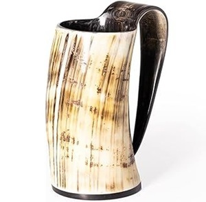 African Buffalo Horn Mugs-Eco-Friendly Viking Drinking Horn Mug Handle Customizable Logo High Quality Vintage Classic - Product Image 1
