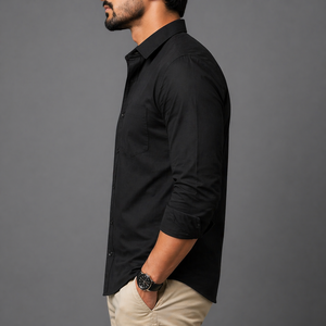 Camisas Casuales de Hombre de Alta Calidad con Diseño Personalizado, Lisas, con Botones, Corte Regular, Manga Larga, de Algodón Puro - Product Image 3