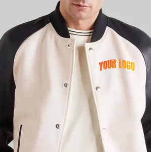 Chaqueta Varsity de Cuero con Parches de Chenilla Bordados Personalizados, Chaqueta Bomber Letterman Universitaria, Chaqueta Varsity de Béisbol de Talla Grande, Económica - Product Image 2