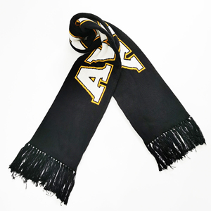 Acrylic Fan Scarf Wholesale Custom Logo Knitted Sports Fan Scarf in <b>Red</b> Colour Football Soccer Team Fan Scarf for Men - Product Image 3