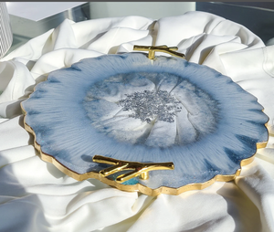 Bandeja de Resina Epoxi con Asa de Hoja de Oro Metálica para Hoteles y Restaurantes - Product Image 5